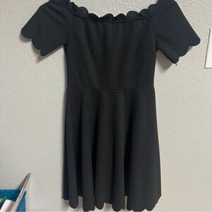 Off the shoulder scallop trim black dress size 11/12 SKU#57